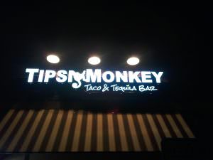 Exterior Lighted Sign Tipsy Monkey